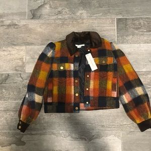 Veronica Beard Plaid Print Jacket